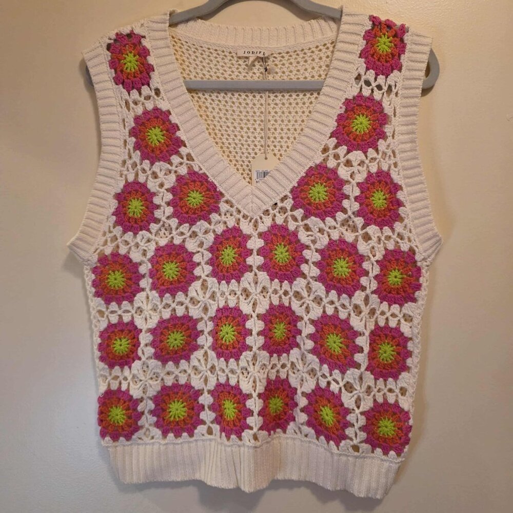 Jodifl Crocheted Sweater Vest L